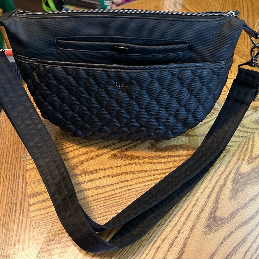 Lug Black Quilted Crossbody Bag